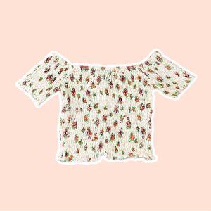Topshop Bardot Floral Top